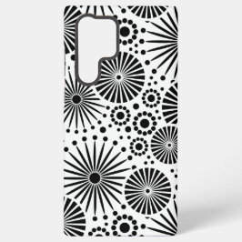 Funda Para Samsung Galaxy S22 Ultra Modern Black White Geometric Flowers Starburst 