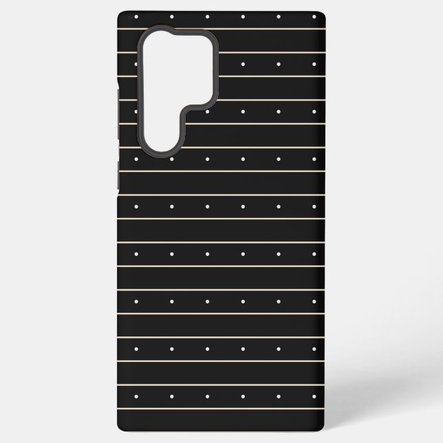 Funda Para Samsung Galaxy Modern Dark Gothic Pinstripe Lines And Polka Dots  (Reverso )