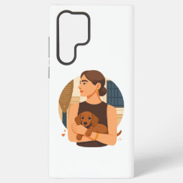 Funda Para Samsung Galaxy S22 Ultra Modern Dog Mom Aesthetic With Cute Puppy