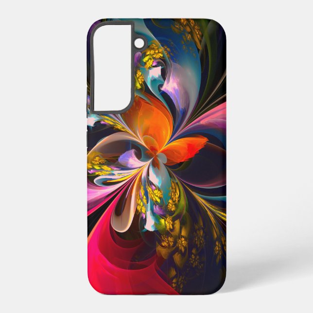 Funda Para Samsung Galaxy Modern Floral Abstract Art Red Blue Pattern #13 (Reverso )