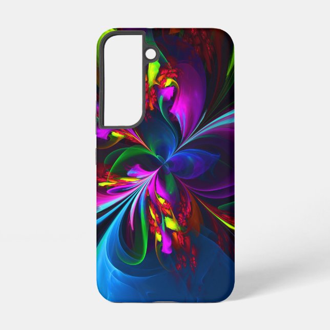 Funda Para Samsung Galaxy Modern Floral Abstract Art Red Blue Pattern #15 (Reverso )