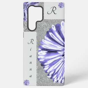 Funda Para Samsung Galaxy S22 Ultra Moderna elegancia Marble Flor de Diamante Púrpura