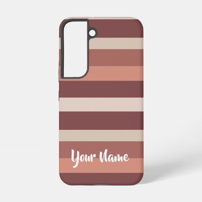 Funda Para Samsung Galaxy Moderna Linear | Rosa Antiguo y Cobre Personalizad (Reverso )