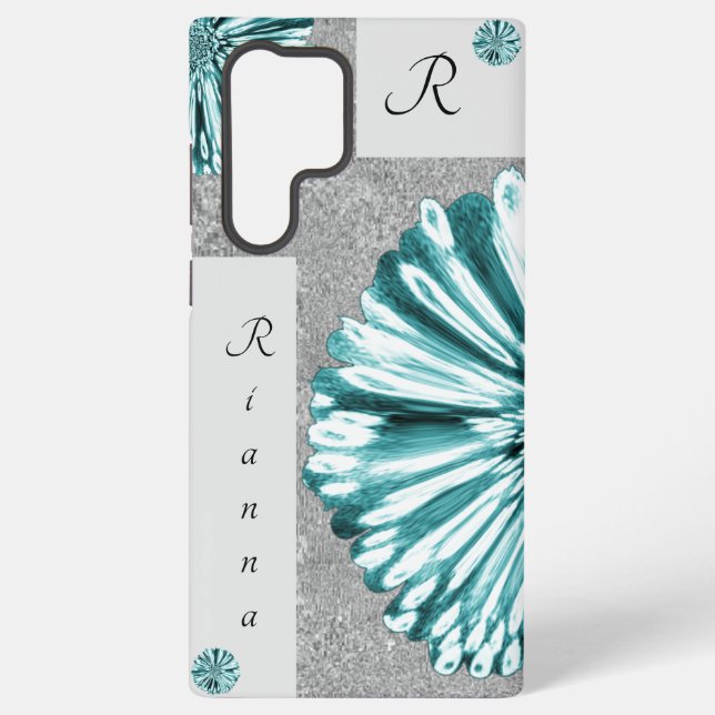 Funda Para Samsung Galaxy Moderna y elegante flor de diamante de mármol Verd (Reverso )