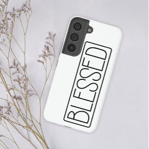 Funda Para Samsung Galaxy S22 Moderno Simple Contorno Negro Bendito Inspirador