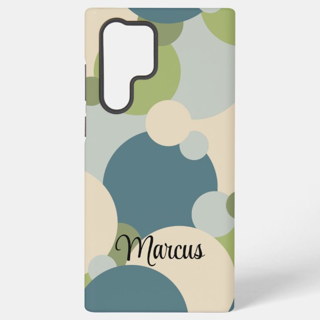 Funda Para Samsung Galaxy molécula azul-verde personalizado Estuche para tel (Reverso )