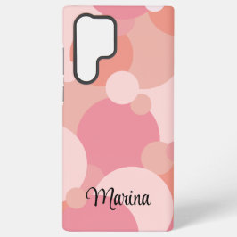 Funda Para Samsung Galaxy S22 Ultra Moléculas de naranja rosa personalizadas