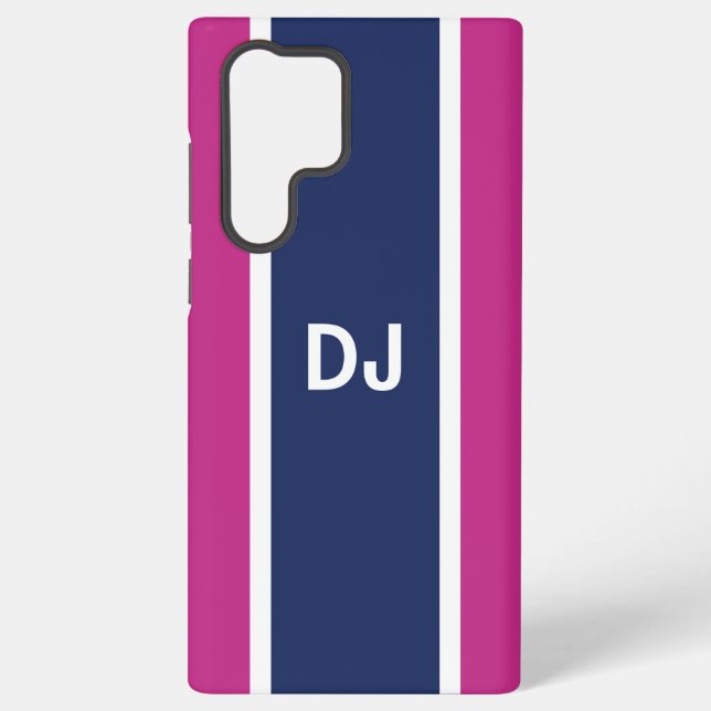 Funda Para Samsung Galaxy Monogram Navy Stripe MagSafe Tough (Reverso )