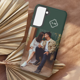 Funda Para Samsung Galaxy S21 Monograma Añadir su propia foto Bloque de color ve