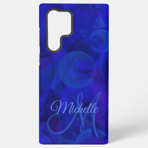Funda Para Samsung Galaxy S22 Ultra Monograma azul real personalizado