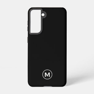 Funda Para Samsung Galaxy S21 Monograma clásico mínimo negro