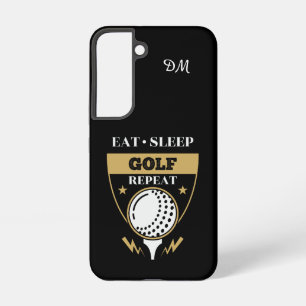 Funda Para Samsung Galaxy S22 Monograma Comer Dormir Golf Repetir