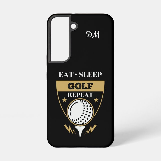 Funda Para Samsung Galaxy Monograma Comer Sleep Golf Repetir (Reverso )