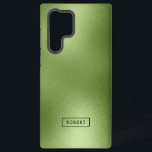 Funda Para Samsung Galaxy S22 Ultra Monograma de fondo de resumen verde brillante mode<br><div class="desc">Elegante,  moderno y brillante fondo verde abstracto. Monograma personalizado.</div>