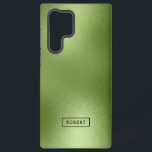 Funda Para Samsung Galaxy S22 Ultra Monograma de fondo de resumen verde brillante mode<br><div class="desc">Elegante,  moderno y brillante fondo verde abstracto. Monograma personalizado.</div>