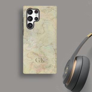 Funda Para Samsung Galaxy S22 Ultra Monograma de mármol de crema
