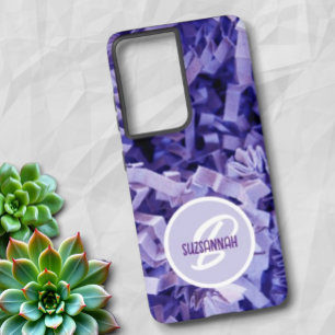 Funda Para Samsung Galaxy S21 Ultra Monograma de papel triturado morado