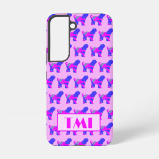 Funda Para Samsung Galaxy S22 Monograma de silueta rosa de perro lindo Terrier T