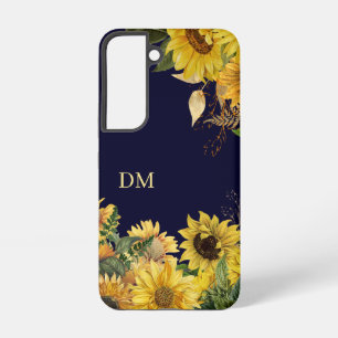 Funda Para Samsung Galaxy S22 Monograma del jardín de girasol