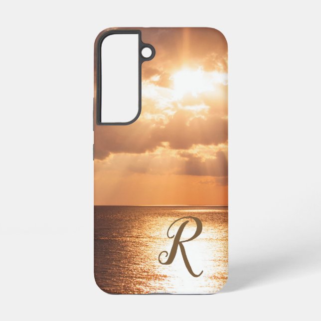Funda Para Samsung Galaxy Monograma del Personalizado de la escena del atard (Reverso )
