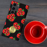 Funda Para Samsung Galaxy S22 Ultra Monograma dorado de los lapachos rojos<br><div class="desc">Eleva la apariencia de tu teléfono móvil con nuestro Monograma de Oro Rojo Sumsung Galaxy S22 Ultra Funda! Este funda cuenta con un fascinante diseño de amapolas florales, negras y rojas que exudan glamour y refinamiento a tu equipo. El monograma personalizado que se muestra sobre el oro añade un toque...</div>