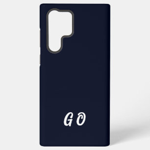 Funda Para Samsung Galaxy S22 Ultra Monograma elegante inicial azul oscuro