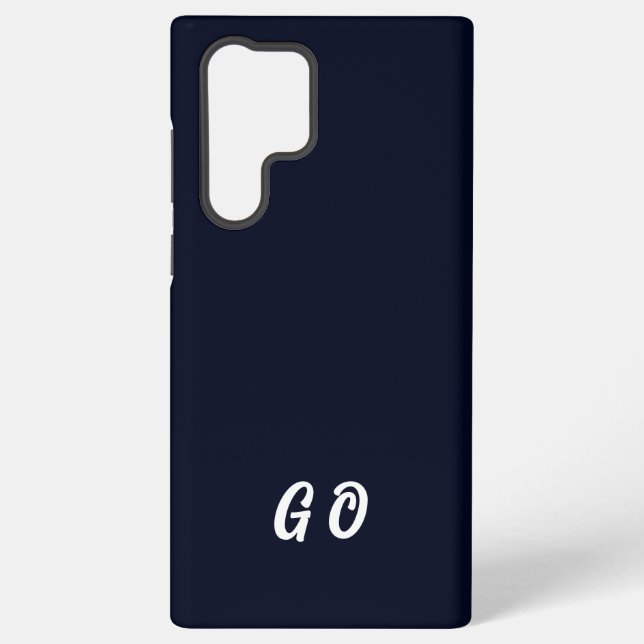 Funda Para Samsung Galaxy Monograma elegante inicial azul oscuro (Reverso )