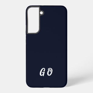 Funda Para Samsung Galaxy S22+ Monograma Inicial Elegante Azul Oscuro
