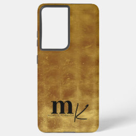 Funda Para Samsung Galaxy S21 Ultra Monograma Minimalista moderno de Relieve metalizad