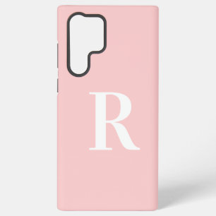 Funda Para Samsung Galaxy S22 Ultra Monograma Mínimo Moderno Rosa