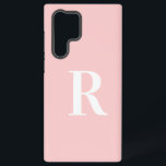 Funda Para Samsung Galaxy S22 Ultra Monograma mínimo rosa moderno<br><div class="desc">Este es un diseño monógico lindo, simple, moderno y personalizado. Este elegante diseño combina el rosa de las tendencias con la tipografía elegante. Es perfecto para un regalo personalizado o ideal como un accesorio de teléfono nuevo lindo para ti. Simplemente agregue su letra inicial tecleándola en el cuadro de texto...</div>