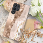 Funda Para Samsung Galaxy S22 Ultra Monograma moderno de marfil Agate y Rosa Purpurina<br><div class="desc">Mejore la elegancia de su teléfono con nuestro exquisito "Modern Ivory Agate & Rosa Gold Purpurina Monograma Samsung Galaxy S22 Ultra Funda". Este sofisticado funda ofrece una cautivadora combinación de diseño de ágata de champán marfil y brillantes toques de purpurina rosa de oro, creando un lujoso y personalizado. Proteja su...</div>