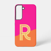 Monograma Moderno Rosa Naranja