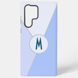 Funda Para Samsung Galaxy S22 Ultra Monograma personalizado en azul pastel estético