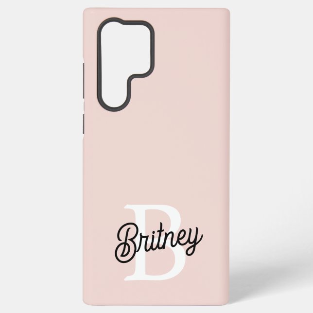 Funda Para Samsung Galaxy Monograma personalizado moderno y nombre Pastel ro (Reverso )