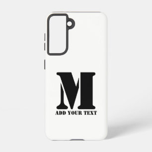Funda Para Samsung Galaxy S21 Monograma Personalizado Negro Texto Moderno Person