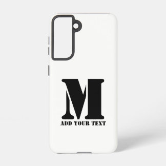 Funda Para Samsung Galaxy S21 Monograma Personalizado Negro Texto Moderno Person