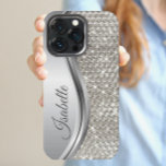 Funda Para Samsung Galaxy S22 Monograma Plata Purpurina Metalizado Aspecto Bling<br><div class="desc">El diseño es una foto y los fundas no están hechos con purpurinas, secuencias, metales o bosques reales. Este diseño también está disponible en otros modelos de teléfono. Elija Tipo de dispositivo para ver otros fundas de iPhone, Samsung Galaxy o Google. Algunos estilos se pueden cambiar seleccionando Estilo si se...</div>