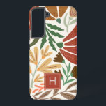 Funda Para Samsung Galaxy S22  Monograma Retro Terracotta Floral Boho<br><div class="desc">Monograma Retro Terracota Floral Boho Samsung Galaxy S22  Funda. Perfecto como regalo personalizado a un chica,  hija,  amigo o funcionario.</div>