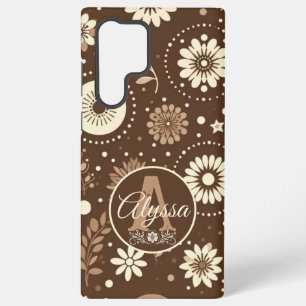 Funda Para Samsung Galaxy S22 Ultra Monograma Vintage Armonía Floral