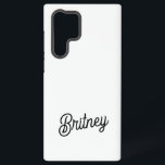 Funda Para Samsung Galaxy S22 Ultra Monograma y nombre personalizados de blanco negro<br><div class="desc">El moderno Monograma personalizado blanco negro y el nombre Samsung Galaxy S22 Ultra Funda serían un accesorio elegante y funcional para tu teléfono. El diseño en blanco y negro, personalizado con su monograma y nombre, le aporta un toque de elegancia al mismo tiempo que proporciona una protección robusta para su...</div>