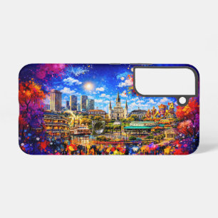 Funda Para Samsung Galaxy S22 Montaje de la ciudad de Nueva Orleans de SlipperyJ
