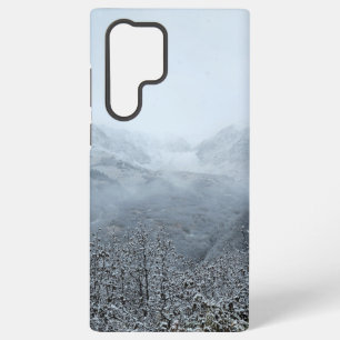 Funda Para Samsung Galaxy S22 Ultra Montañas Cubiertas de Nieve en Niebla Suave