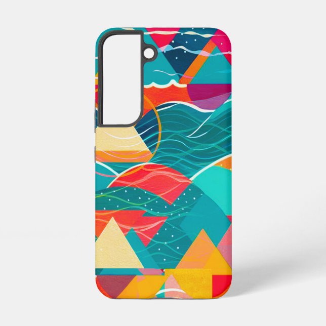 Funda Para Samsung Galaxy Montañas y río abstractos (Reverso )