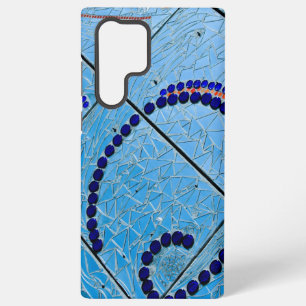 Funda Para Samsung Galaxy S22 Ultra Mosaico de Espejo Azul Abstracto