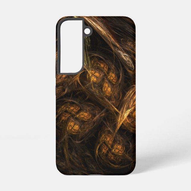 Funda Para Samsung Galaxy Mother Earth Modern Abstract Art Golden Fractal (Reverso )