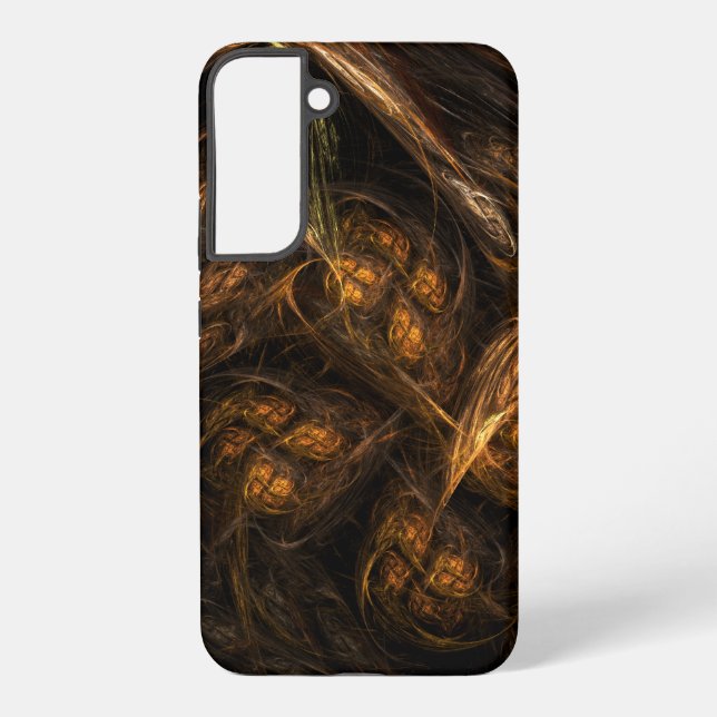 Funda Para Samsung Galaxy Mother Earth Modern Abstract Art Golden Fractal (Reverso )