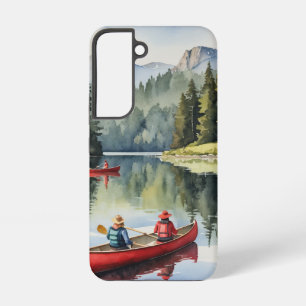 Funda Para Samsung Galaxy S22 Mountain Wilderness Red Canoe Lake