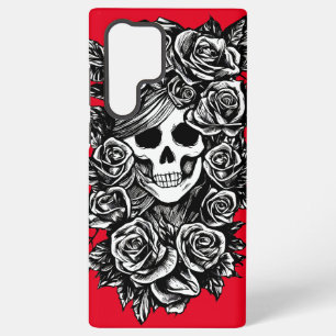 Funda Para Samsung Galaxy S22 Ultra mujer de cráneo rosa flores ilustracion día de mue
