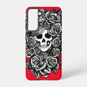 Funda Para Samsung Galaxy S21 mujer de cráneo rosa flores ilustracion día de mue
